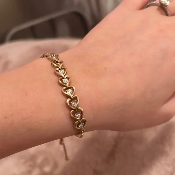 Diamond Bangle Jared Rose Gold Bracelet Jewelry Heart Diamond - Main Image